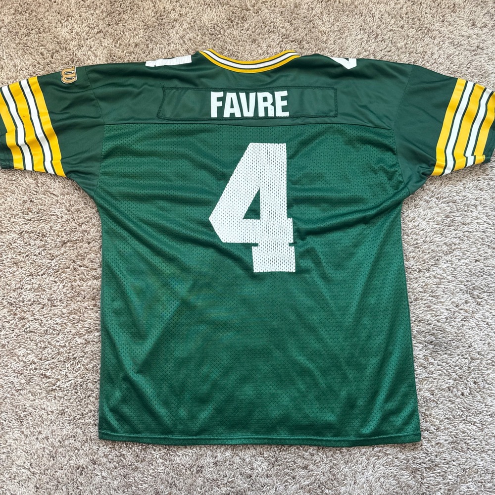 Vintage Wilson Brett Favre Green Bay Packers Jersey Green Mesh XXL 4 NFL